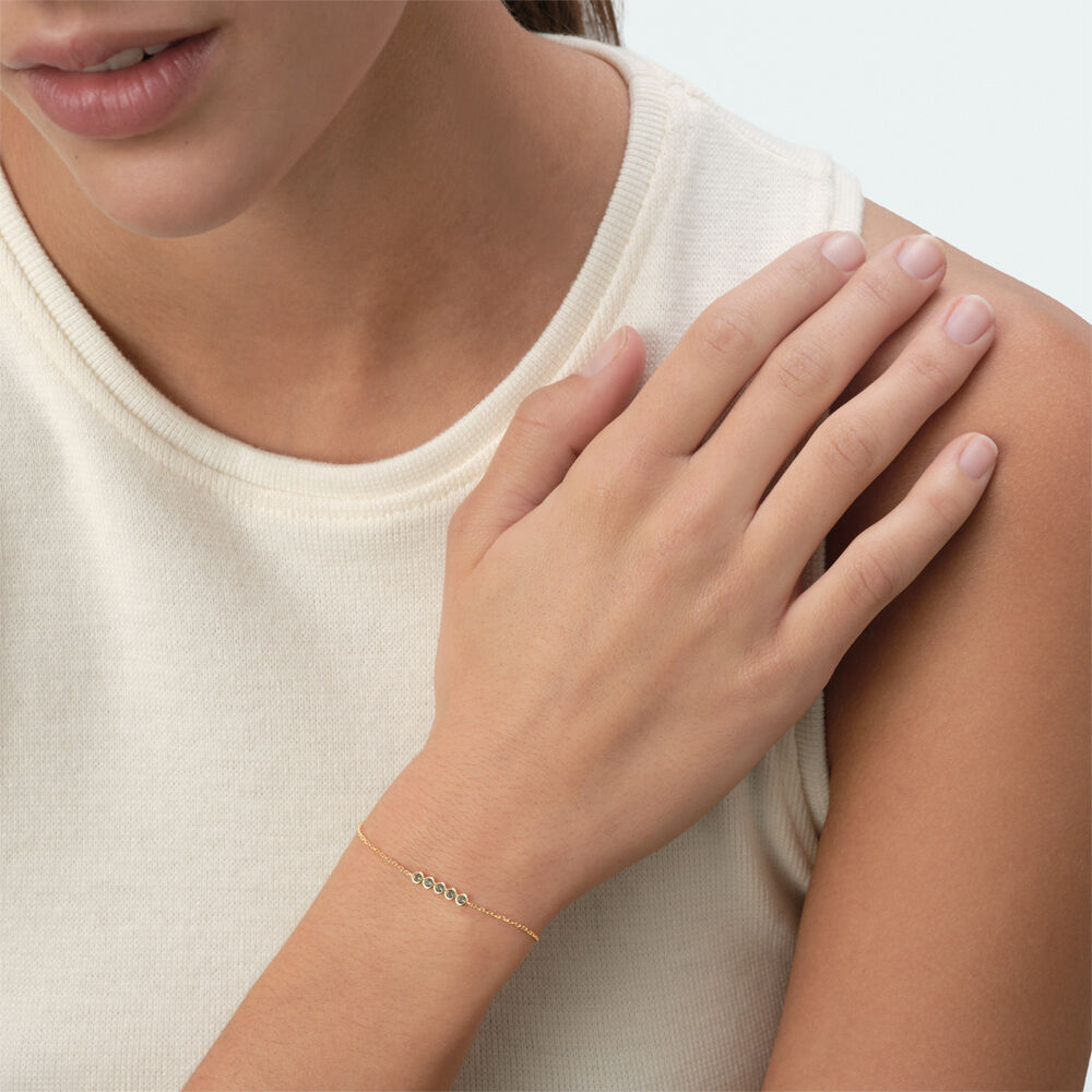 Pulsera de cadena OD&Eacute;ON - Verde / Dorado - Pulsera de cadena  | Agatha