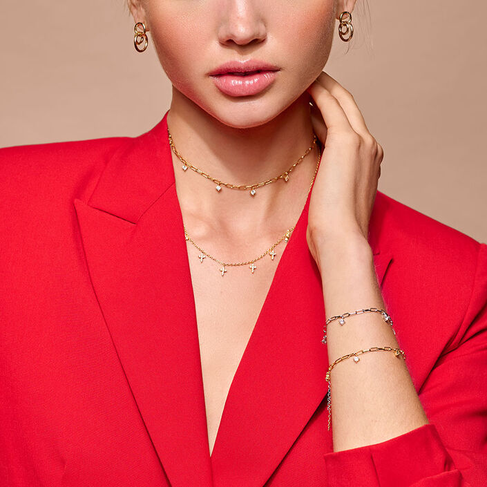 Collar corto THEIA - Cristal / Dorado - Collares  | Agatha