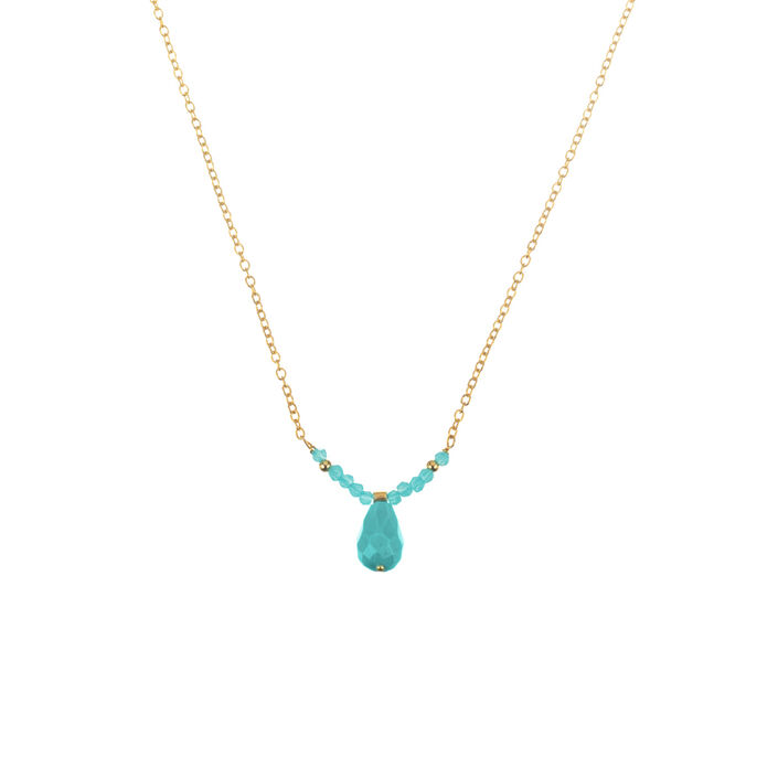 Collar corto CIAM - Turquesa / Oro - Collares  | Agatha