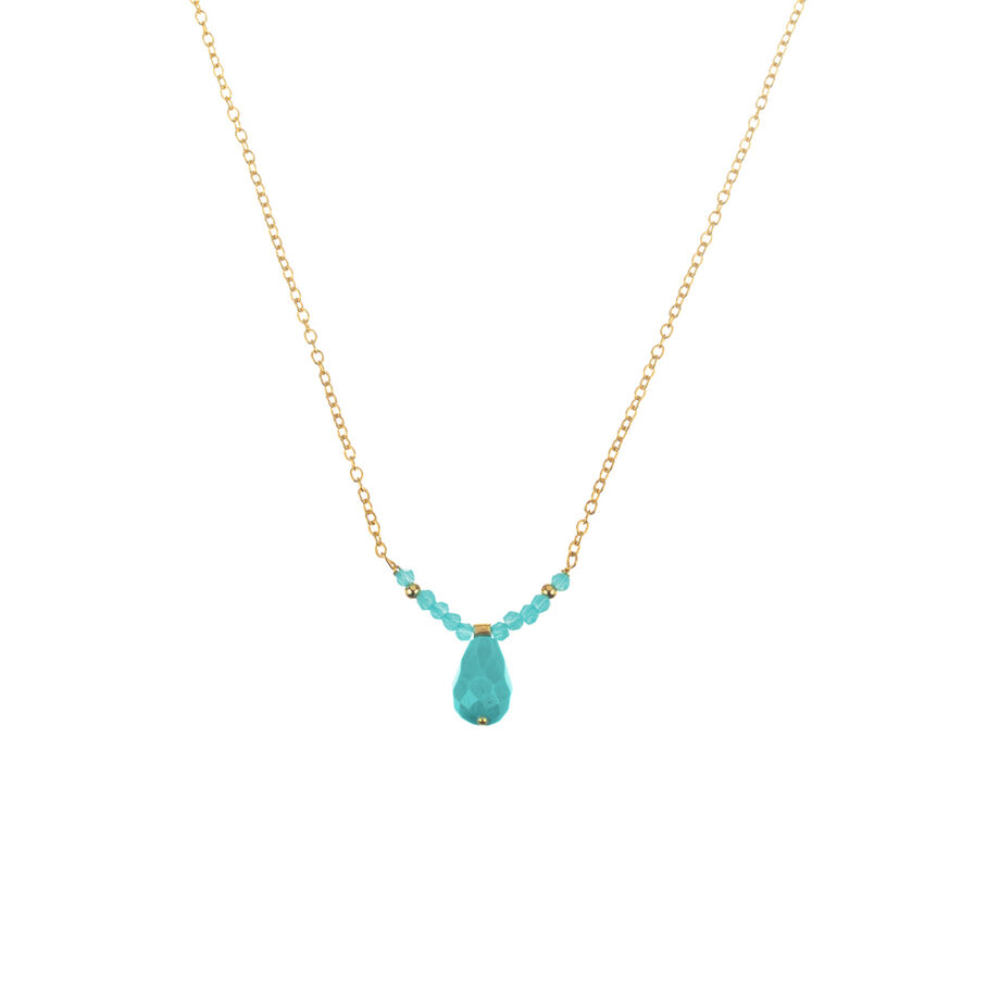 Collar corto CIAM - Turquesa / Oro - Collares  | Agatha