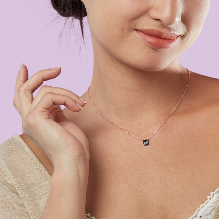 Collar corto GLORIA - Negro / Rosa - Collares  | Agatha