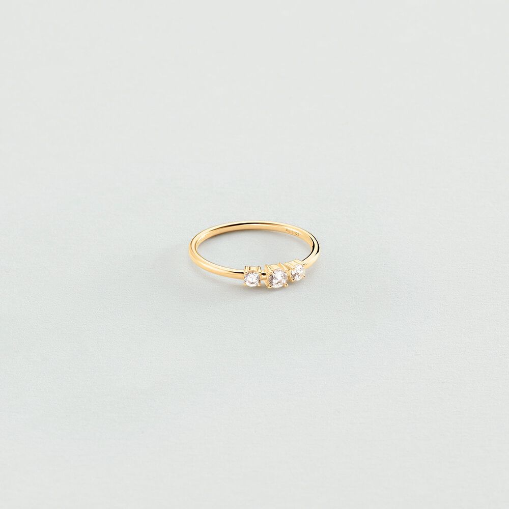 Anillo fino SOL - Cristal / Dorado - Anillos de fantasía  | Agatha