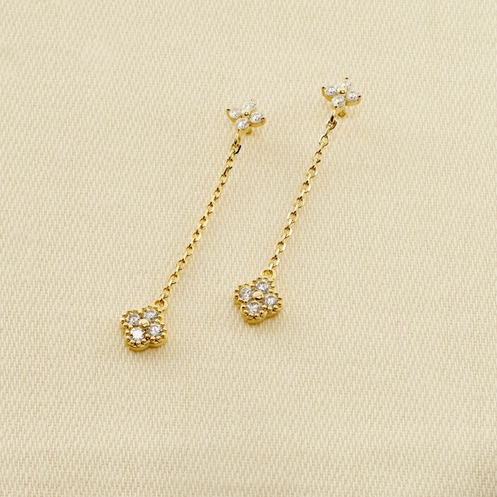 Pendientes largos BELOVED - Cristal / Dorado - Pendientes  | Agatha