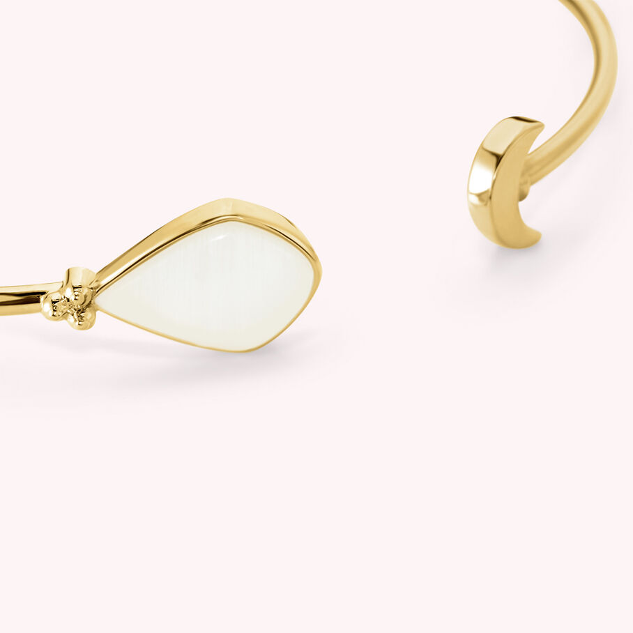 Pulsera rígida ECLIPSE - Blanco / Oro - Pulseras  | Agatha