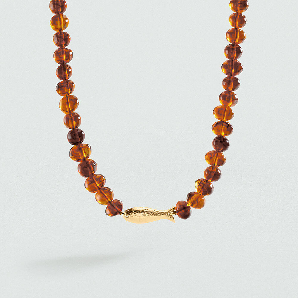 Collar corto CALMA - Marr&oacute;n / Dorado - Collares  | Agatha
