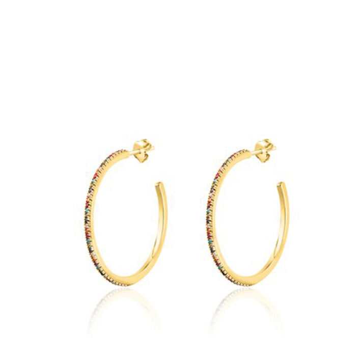 Criollas RAINBOWS - Multicolor / Oro - Pendientes  | Agatha