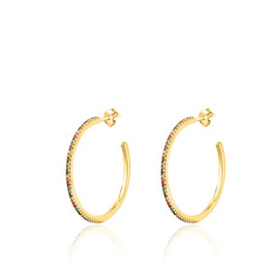 Criollas RAINBOWS - Multicolor / Oro - Pendientes  | Agatha