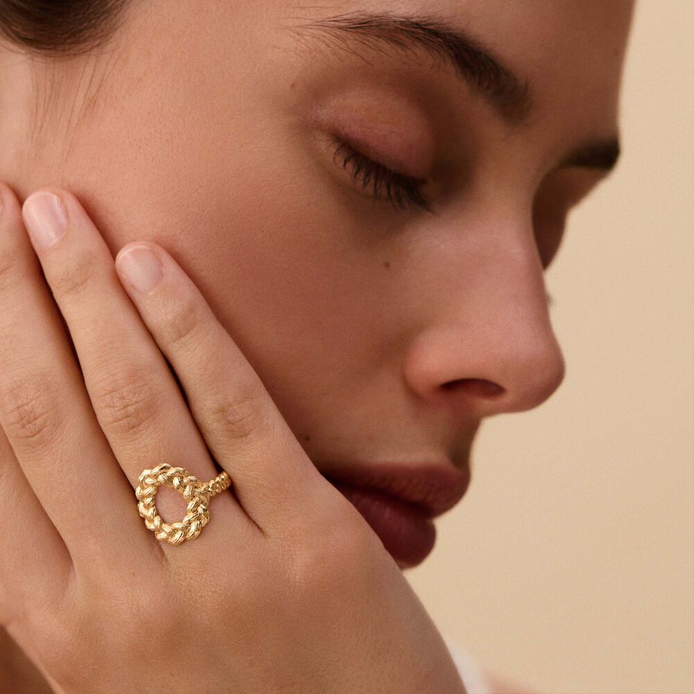 Anillo fino TRESSE - Dorado - Anillos de fantas&iacute;a  | Agatha