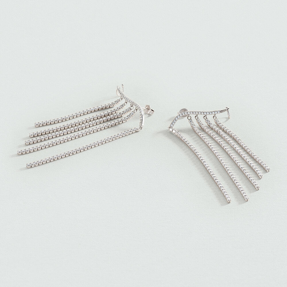 Pendientes largos DIANA - Cristal / Plateado - Pendientes largos  | Agatha