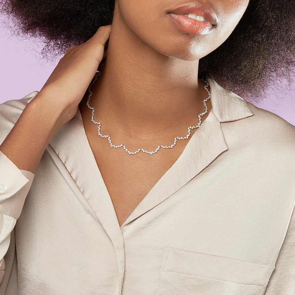 Collar corto PLEIADES - Cristal / Plateado - Outlet  | Agatha