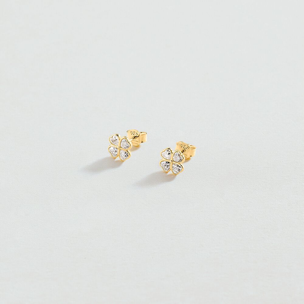 Pendientes cortos FELICITE - Cristal / Dorado - Pendientes cortos  | Agatha