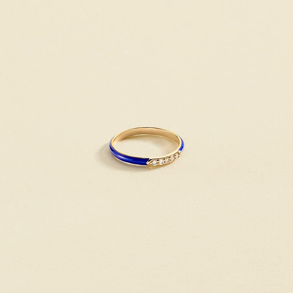 Anillo fino BONHEUR - Azul Marino - Anillos  | Agatha