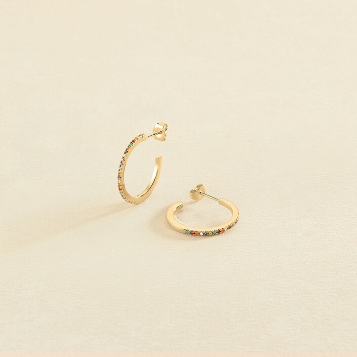 Criollas RAINBOW - Multicolor / Oro - Pendientes  | Agatha