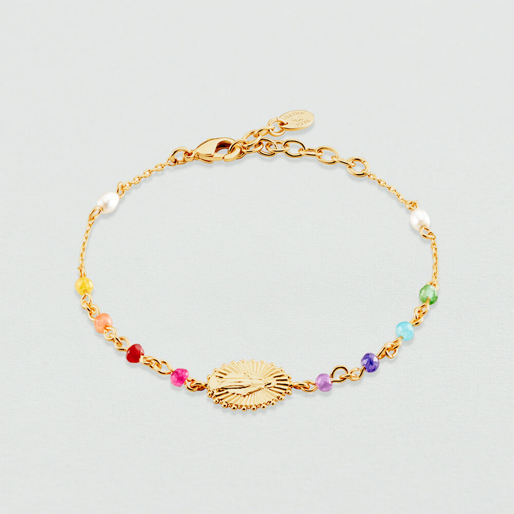 Pulsera de cadena LOVE - Multicolor / Oro - Pulsera de cadena  | Agatha