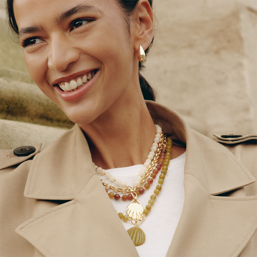 Collar midi MADELEINE - Marfil / Oro - Collares  | Agatha