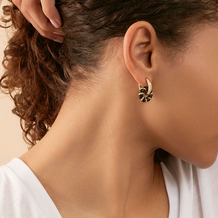 Criollas SESHA - Negro / Oro - Pendientes  | Agatha