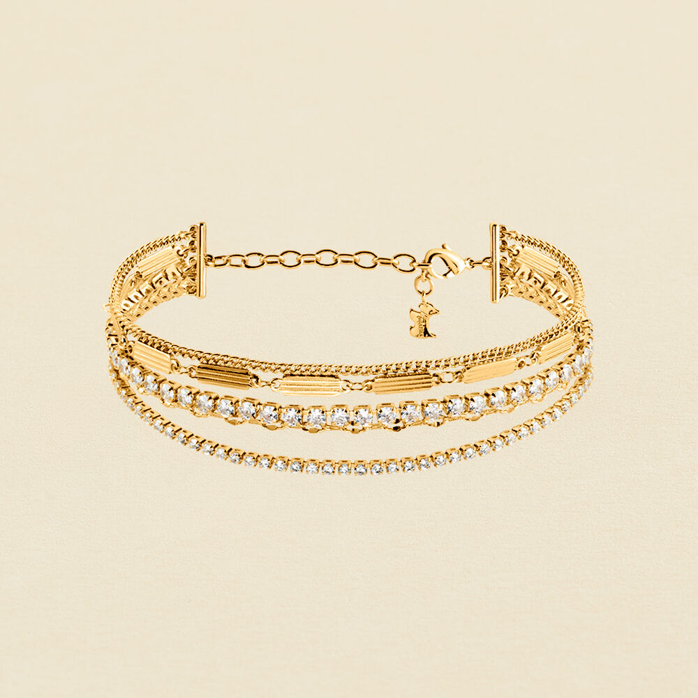 Pulsera de cadena ISIS - Cristal / Dorado - Pulsera de cadena  | Agatha
