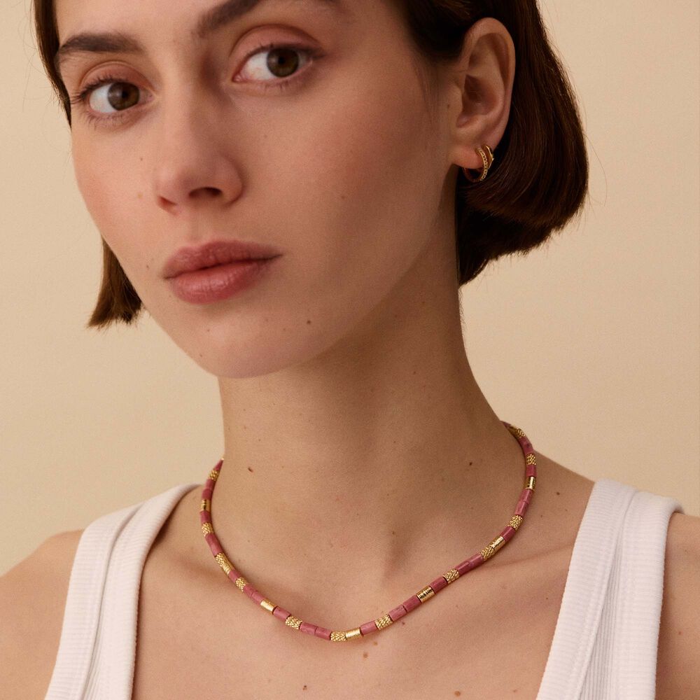 Collar corto PETRA - Rhodochrosyte / dorado - Collar corto  | Agatha