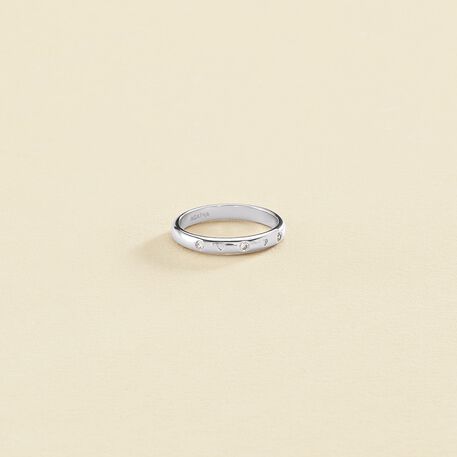 Anillo fino ALIANZA - Cristal / Plateado - Anillos  | Agatha
