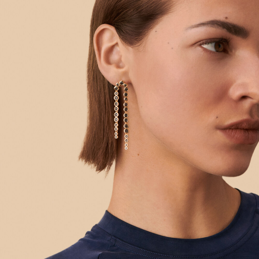 Pendientes largos ADAMAS - Gris / Oro - Pendientes de fantas&iacute;a  | Agatha